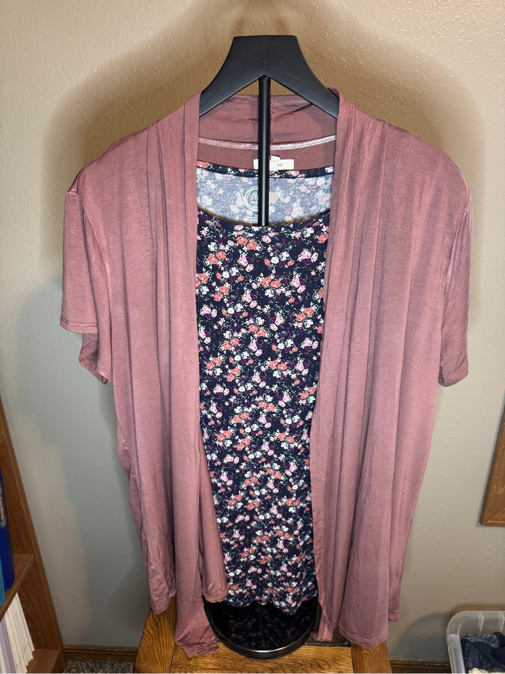 Maurices Dusty Rose Open-Front Cardigan Short Sleeve